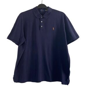 Polo Ralph Lauren Polo Shirt Mens XL/TG Blue Custom Classic Fit Touch Flesh Pony